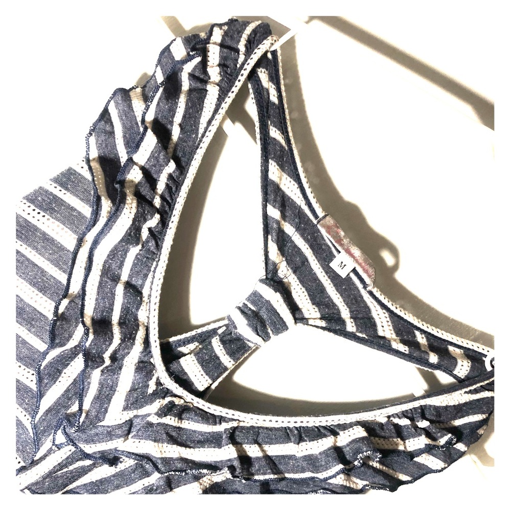 Striped V-neck Blouse